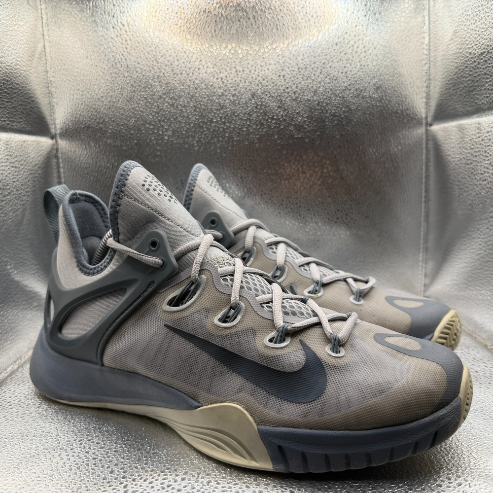 Size 9.5 Nike Zoom Hyperrev 2015 Gray Mens Lace Up Basketball Sneaker 705370-040